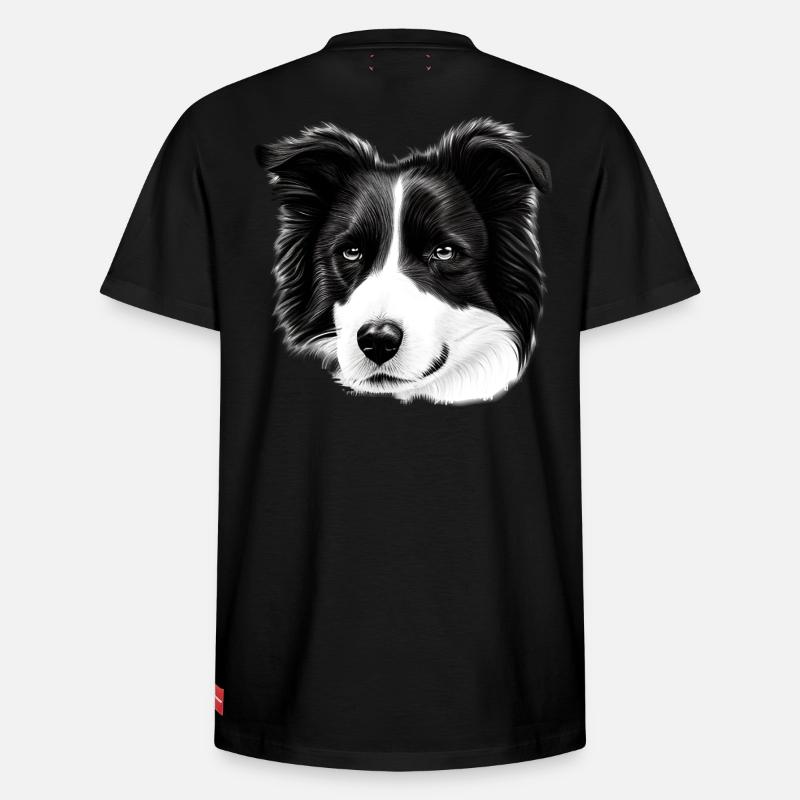 Border Collie Irlandais - T-shirt unisexe décontracté en coton Supima – de SPREAD - noir