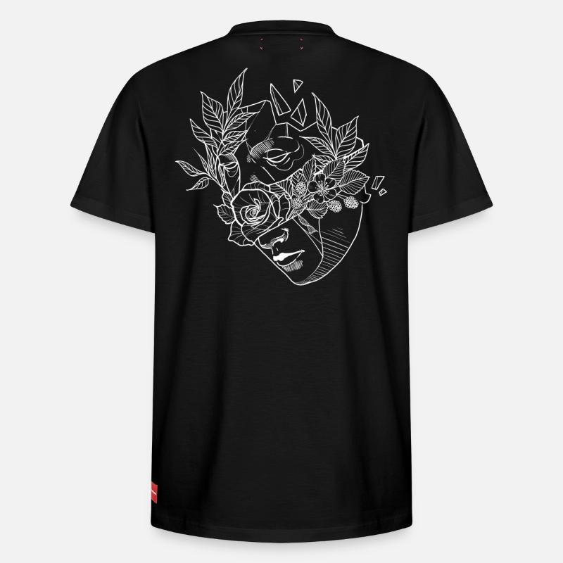 Masque de fleur 2 - T-shirt unisexe décontracté en coton Supima – de SPREAD - noir