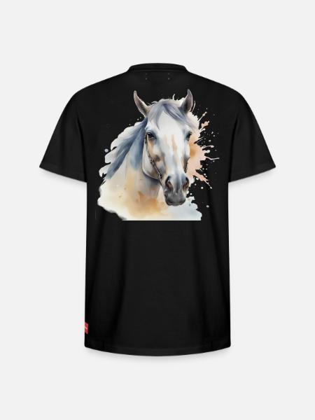 Paard Hoofd Paard Paard Paard Paard Hengst - T-shirt unisex met relaxed fit van Supima-katoen – van SPREAD - zwart