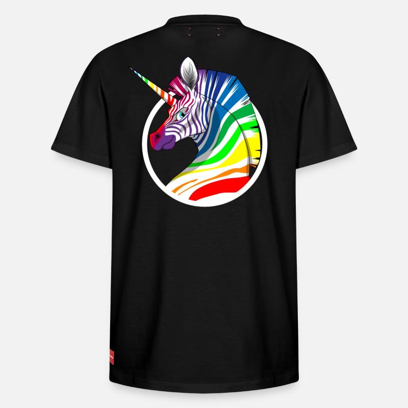 Regenbogen Einhorn Zebra - Relaxed Unisex Supima Cotton T-Shirt – von SPREAD - Schwarz