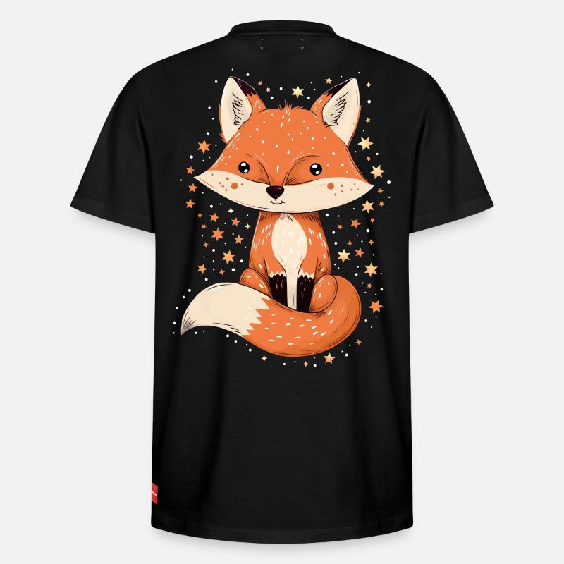 Fuchs mit Sternen - Relaxed Unisex Supima Cotton T-Shirt – von SPREAD - Schwarz