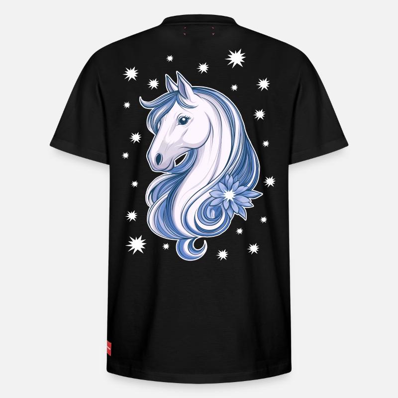 Pferd mit Sternen - Relaxed Unisex Supima Cotton T-Shirt – von SPREAD - Schwarz