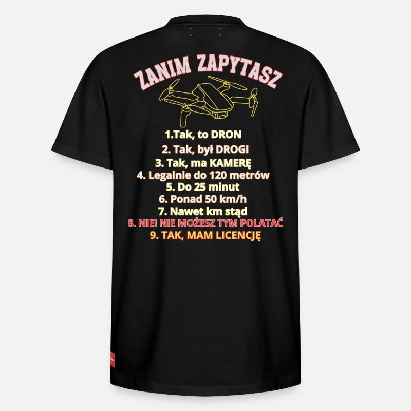 Dla pytających, zasady , Dron pilot - Relaxed Unisex Supima Cotton T-Shirt – von SPREAD - Schwarz