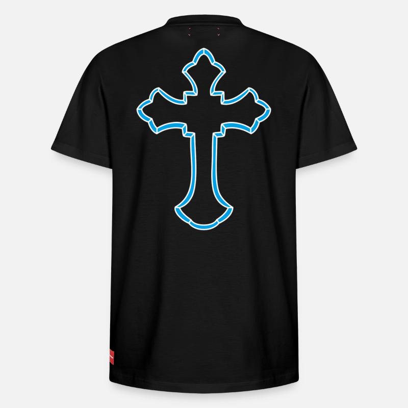 Silhouette Croix Néon - T-shirt unisexe décontracté en coton Supima – de SPREAD - noir