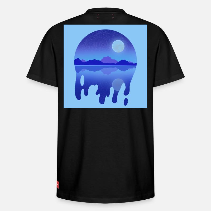 Nächtlicher See - Relaxed Unisex Supima Cotton T-Shirt – von SPREAD - Schwarz