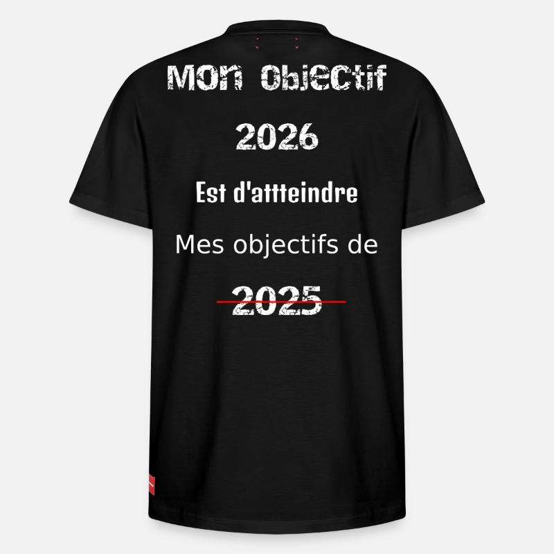 Mon Objectif 2026: Dépasser 2025 - T-shirt unisexe décontracté en coton Supima – de SPREAD - noir