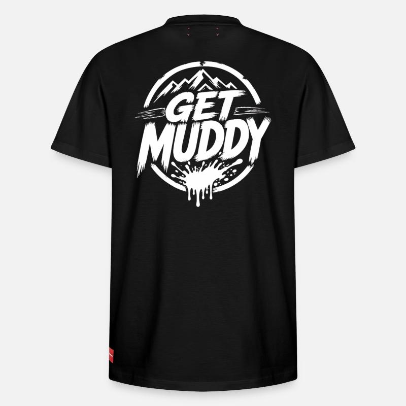 Get Muddy - Logo blanc - T-shirt unisexe décontracté en coton Supima – de SPREAD - noir