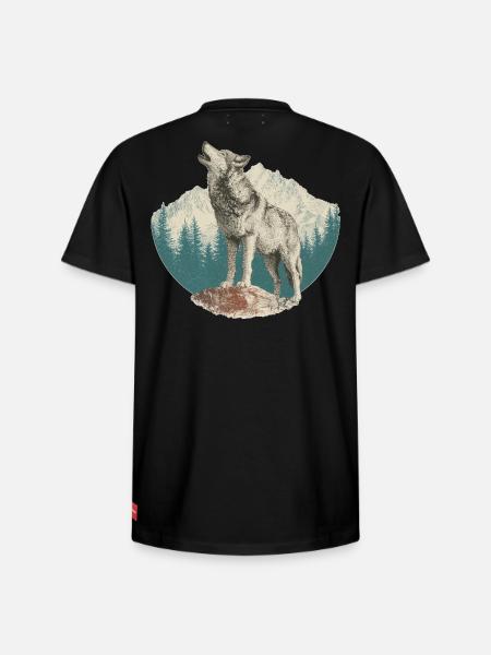 Wolf - Relaxed Unisex Supima Cotton T-Shirt – von SPREAD - Schwarz