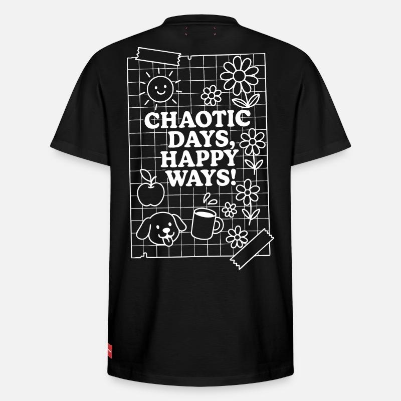 Jours chaotiques (blanc) - T-shirt unisexe décontracté en coton Supima – de SPREAD - noir