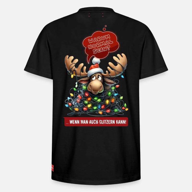 LUSTIGER ELCH | Weihnachtspulli | ugly sweater - Relaxed Unisex Supima Cotton T-Shirt – von SPREAD - Schwarz