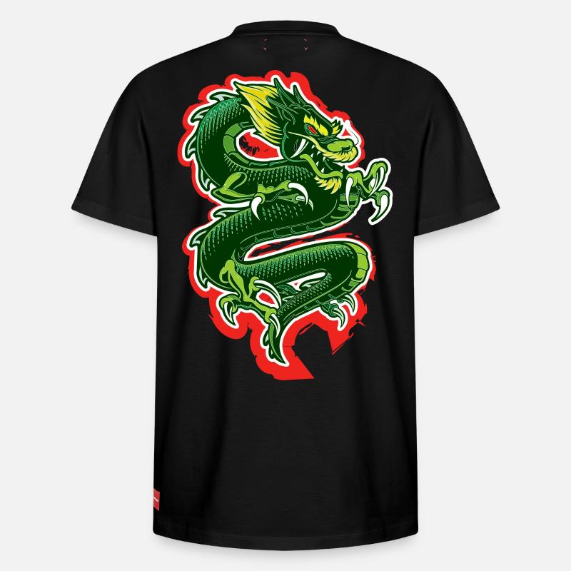 Drachen - Relaxed Unisex Supima Cotton T-Shirt – von SPREAD - Schwarz