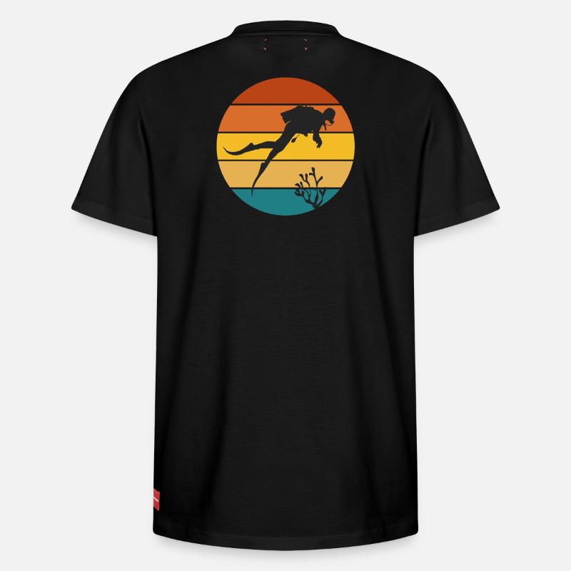 plongée sous marine, plongée - T-shirt unisexe décontracté en coton Supima – de SPREAD - noir