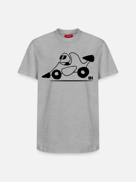 Race car - Relaxed Unisex Supima Cotton T-Shirt – by SPREAD - white