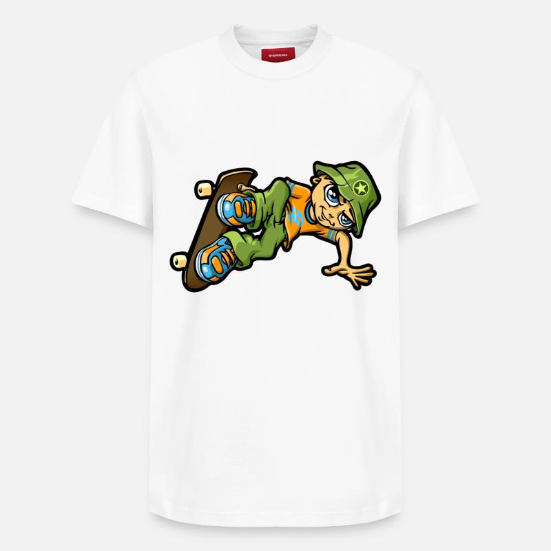 bboy in der Luft - Relaxed Unisex Supima Cotton T-Shirt – von SPREAD - Weiß
