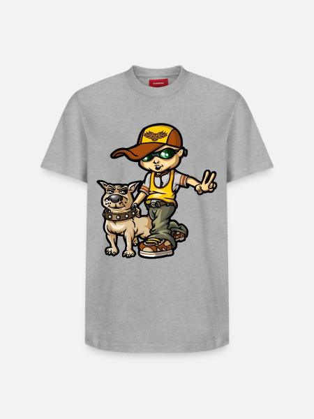 bboy und sein Hund 02 - Relaxed Unisex Supima Cotton T-Shirt – von SPREAD - Weiß