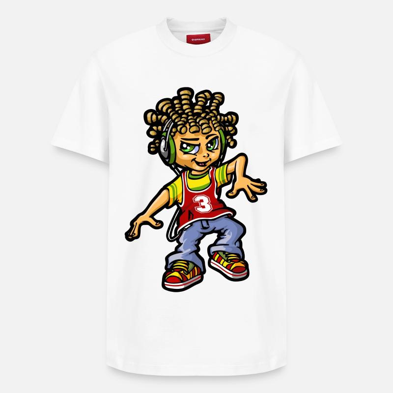 bboy und Dreads - Relaxed Unisex Supima Cotton T-Shirt – von SPREAD - Weiß