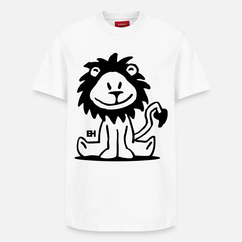 Löwe - Relaxed Unisex Supima Cotton T-Shirt – von SPREAD - Weiß