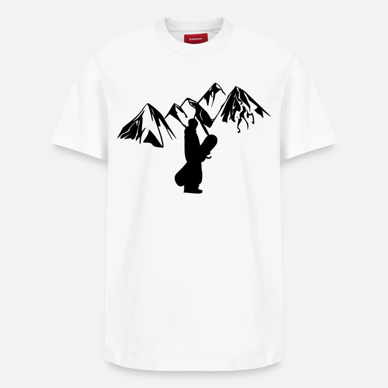 Mountain snowboarder - Relaxed Unisex Supima Cotton T-Shirt – by SPREAD - white