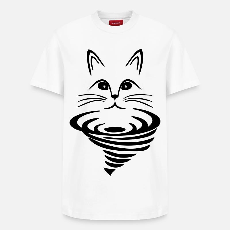 Katze auf Strudel - Relaxed Unisex Supima Cotton T-Shirt – von SPREAD - Weiß