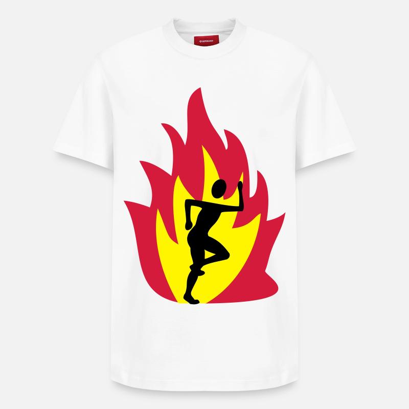 Flamme de coureur - T-shirt unisexe décontracté en coton Supima – de SPREAD - blanc