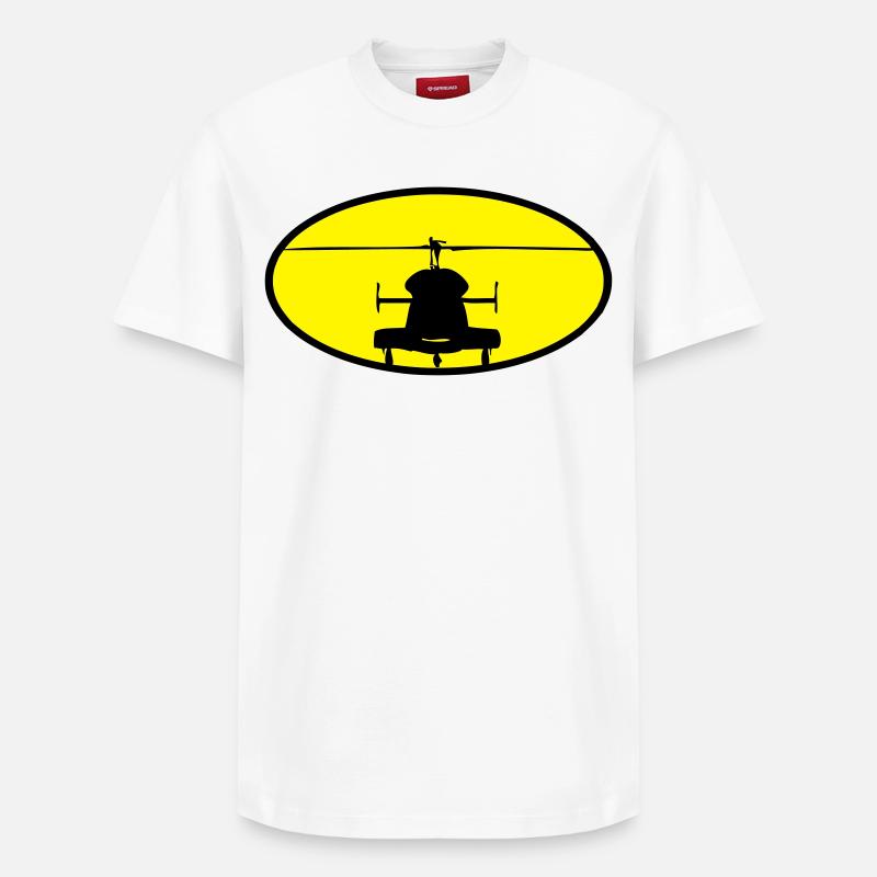 Logo de l'hélicoptère - T-shirt unisexe décontracté en coton Supima – de SPREAD - blanc