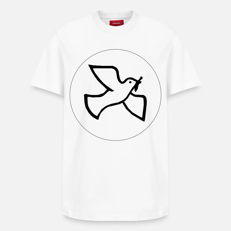 Friedenstaube - Relaxed Unisex Supima Cotton T-Shirt – von SPREAD - Weiß