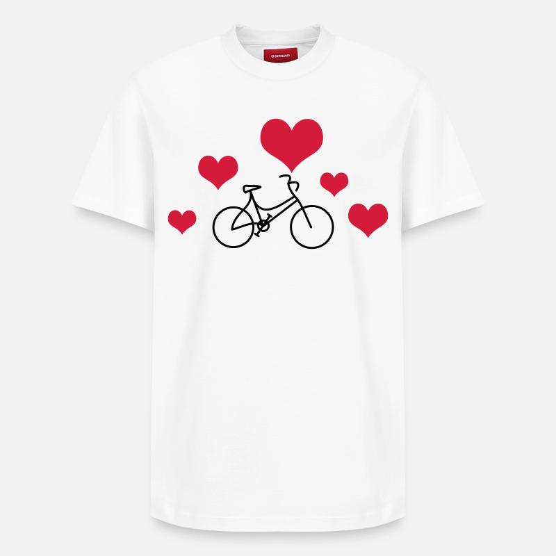 Vélo de dames de cœur - T-shirt unisexe décontracté en coton Supima – de SPREAD - blanc