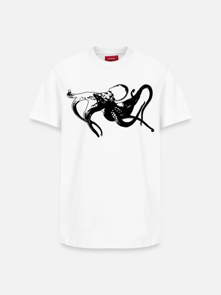 Oktopus Kraken Kopffüßer - Relaxed Unisex Supima Cotton T-Shirt – by SPREAD - white