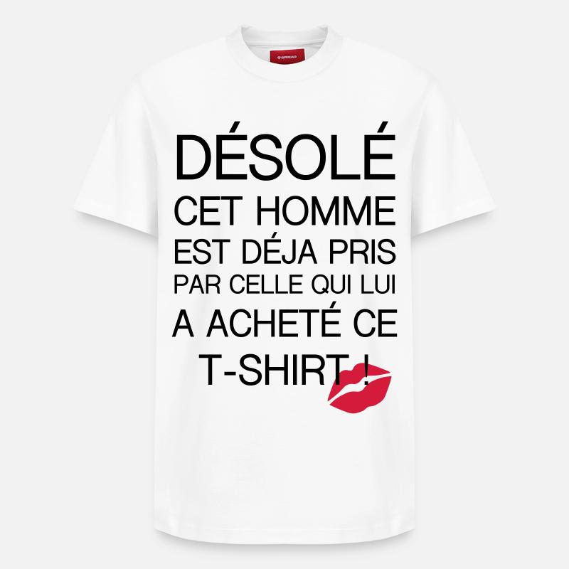 Désolé Homme pris - T-shirt unisexe décontracté en coton Supima – de SPREAD - blanc