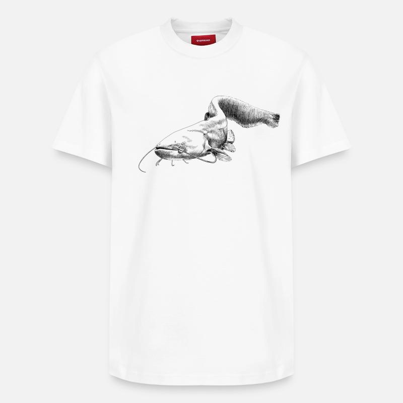 catfish - T-shirt unisexe décontracté en coton Supima – de SPREAD - blanc