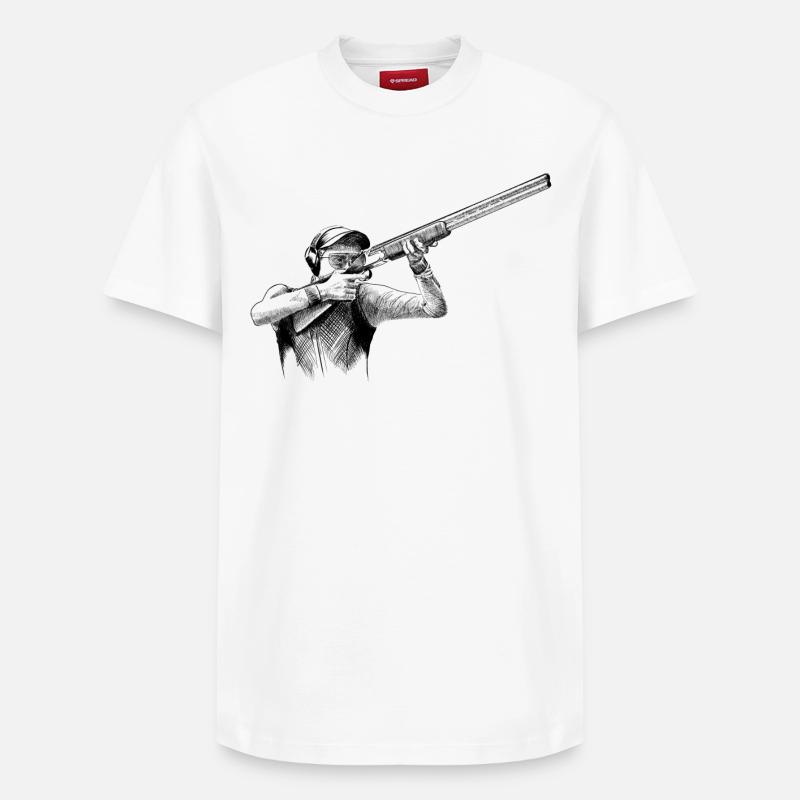 Shooting - Relaxed Unisex Supima Cotton T-Shirt – von SPREAD - Weiß