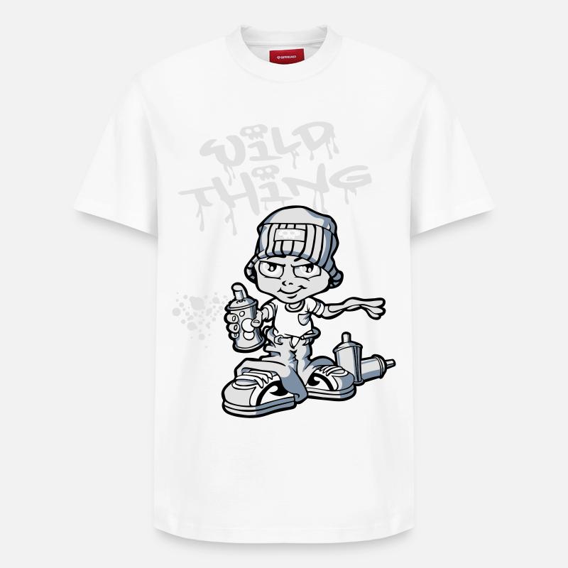 Junge Graffiti-flex - Relaxed Unisex Supima Cotton T-Shirt – von SPREAD - Weiß