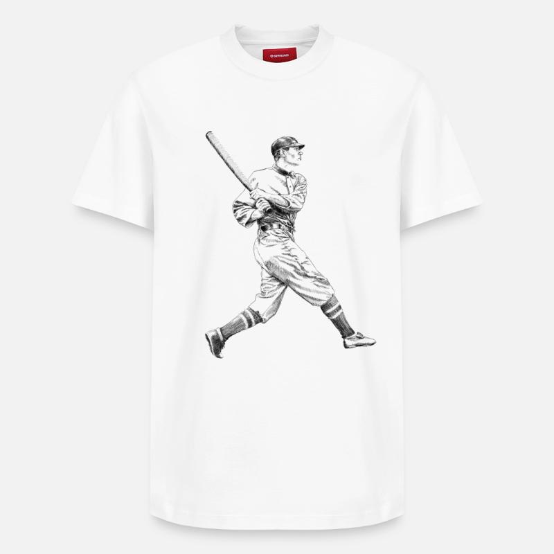 Baseball - T-shirt unisexe décontracté en coton Supima – de SPREAD - blanc