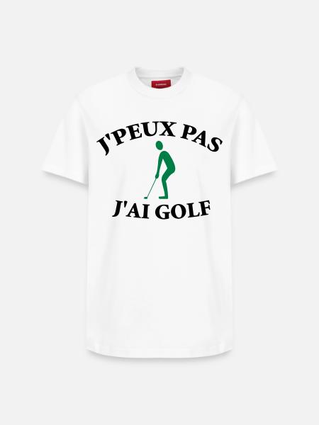 Je ne peux pas, j’ai golf. - T-shirt unisexe décontracté en coton Supima – de SPREAD - blanc