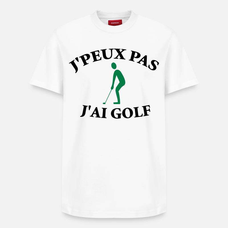 Ich kann nicht, ich habe Golf. - Relaxed Unisex Supima Cotton T-Shirt – von SPREAD - Weiß