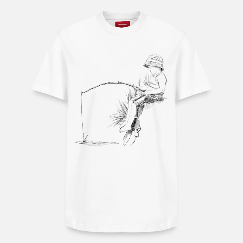 Angler - T-shirt unisexe décontracté en coton Supima – de SPREAD - blanc