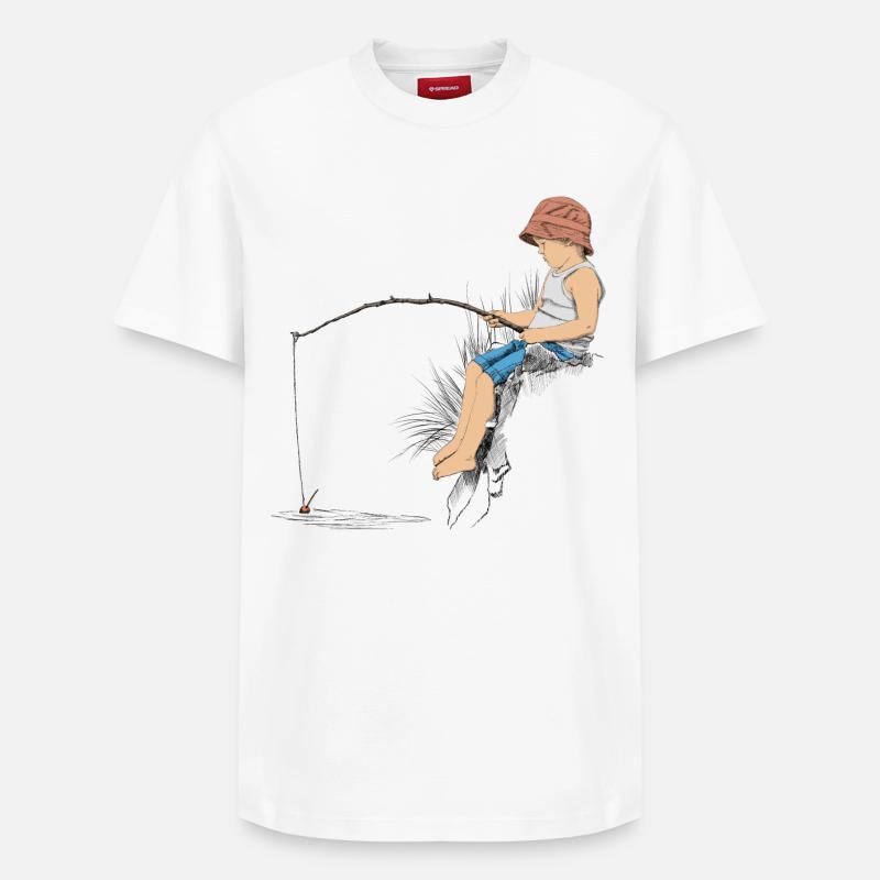 Angler - T-shirt unisexe décontracté en coton Supima – de SPREAD - blanc