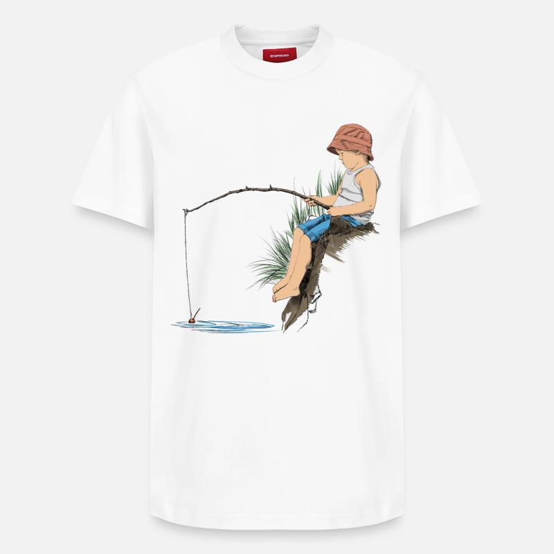 Angler - T-shirt unisexe décontracté en coton Supima – de SPREAD - blanc