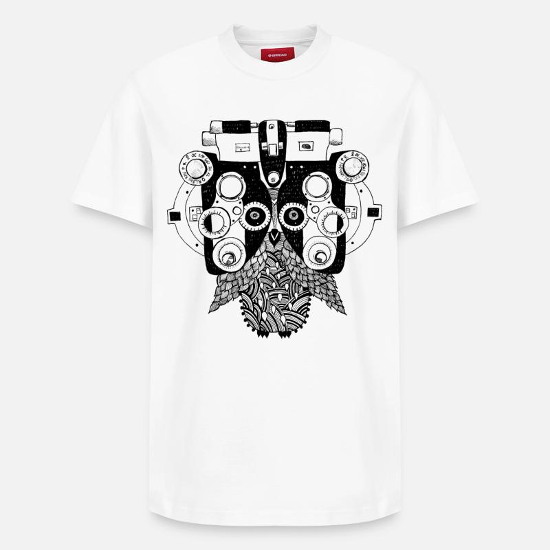 Phoropter owl - T-shirt unisexe décontracté en coton Supima – de SPREAD - blanc