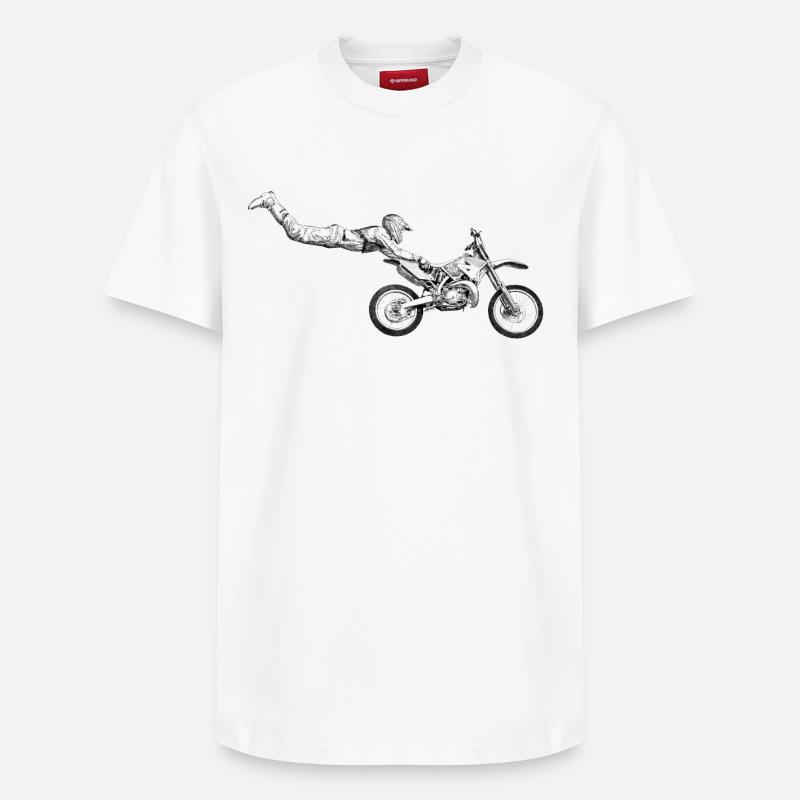 motocross freestyle - T-shirt unisexe décontracté en coton Supima – de SPREAD - blanc