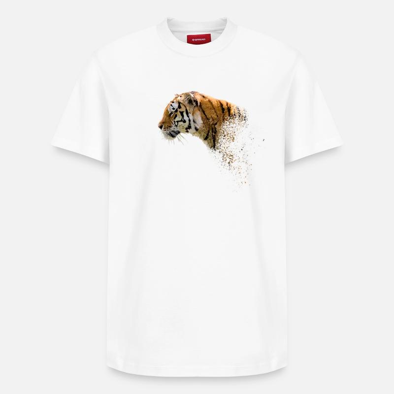 Tiger - Relaxed Unisex Supima Cotton T-Shirt – von SPREAD - Weiß