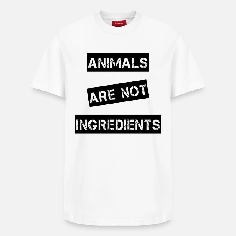 animals are not ingredients - T-shirt unisexe décontracté en coton Supima – de SPREAD - blanc