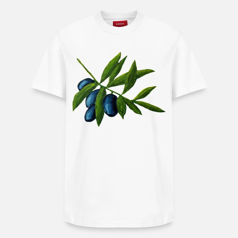 Olives - T-shirt unisexe décontracté en coton Supima – de SPREAD - blanc