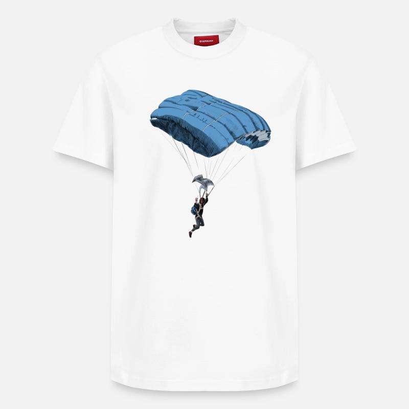 parachuting - T-shirt unisexe décontracté en coton Supima – de SPREAD - blanc