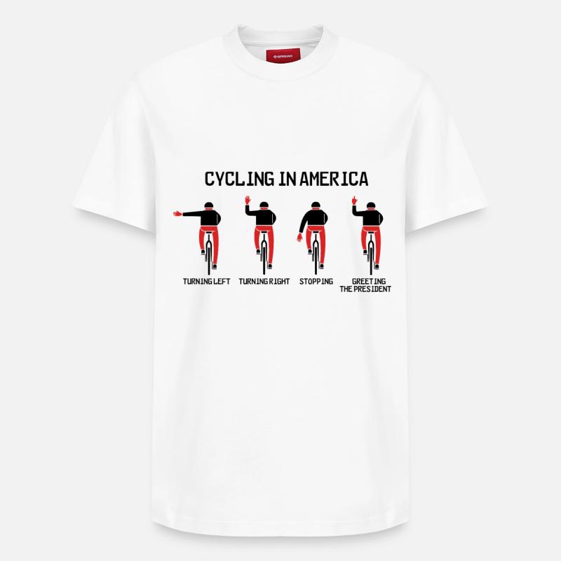 cyclisme en Amérique - T-shirt unisexe décontracté en coton Supima – de SPREAD - blanc