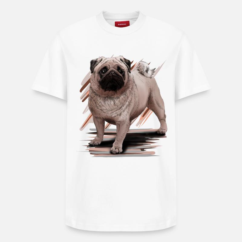 Mops - Relaxed Unisex Supima Cotton T-Shirt – von SPREAD - Weiß