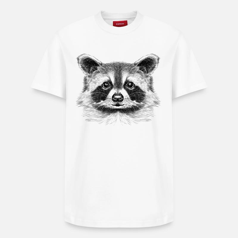 Racoon - T-shirt unisexe décontracté en coton Supima – de SPREAD - blanc