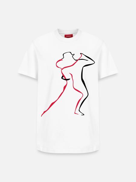 Tango-4-1 - Relaxed Unisex Supima Cotton T-Shirt – von SPREAD - Weiß