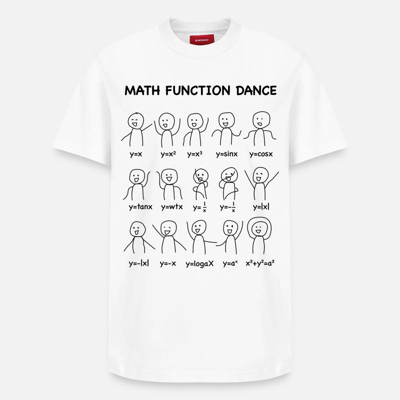 The 'Math Function Dance' (Nerd-Shirt) - Relaxed Unisex Supima Cotton T-Shirt – von SPREAD - Weiß