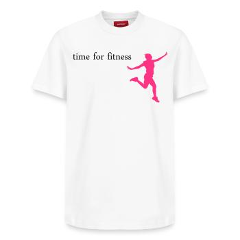 fitness - Relaxed Unisex Supima Cotton T-Shirt – by SPREAD - white - Front - AI Model Female 172 dark (172cm) & AI Model Male 185 dark (185cm)